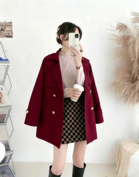 Double Breasted Short Trench Coat